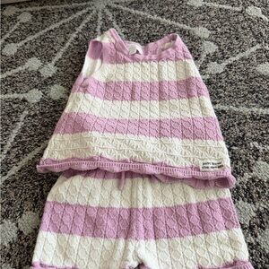 Kids Purple and White Striped  Set